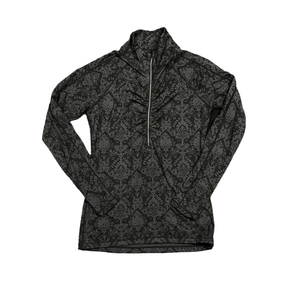 Athleta floral quarter zip sweater size s
